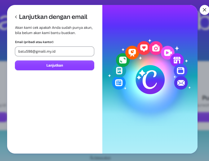 Halaman Login Canva